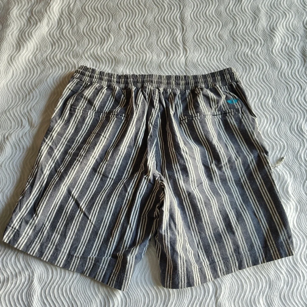 Dockers Alpha Khaki Supreme Flex Shorts Mens Medium Stripe Yacht Nautical Preppy